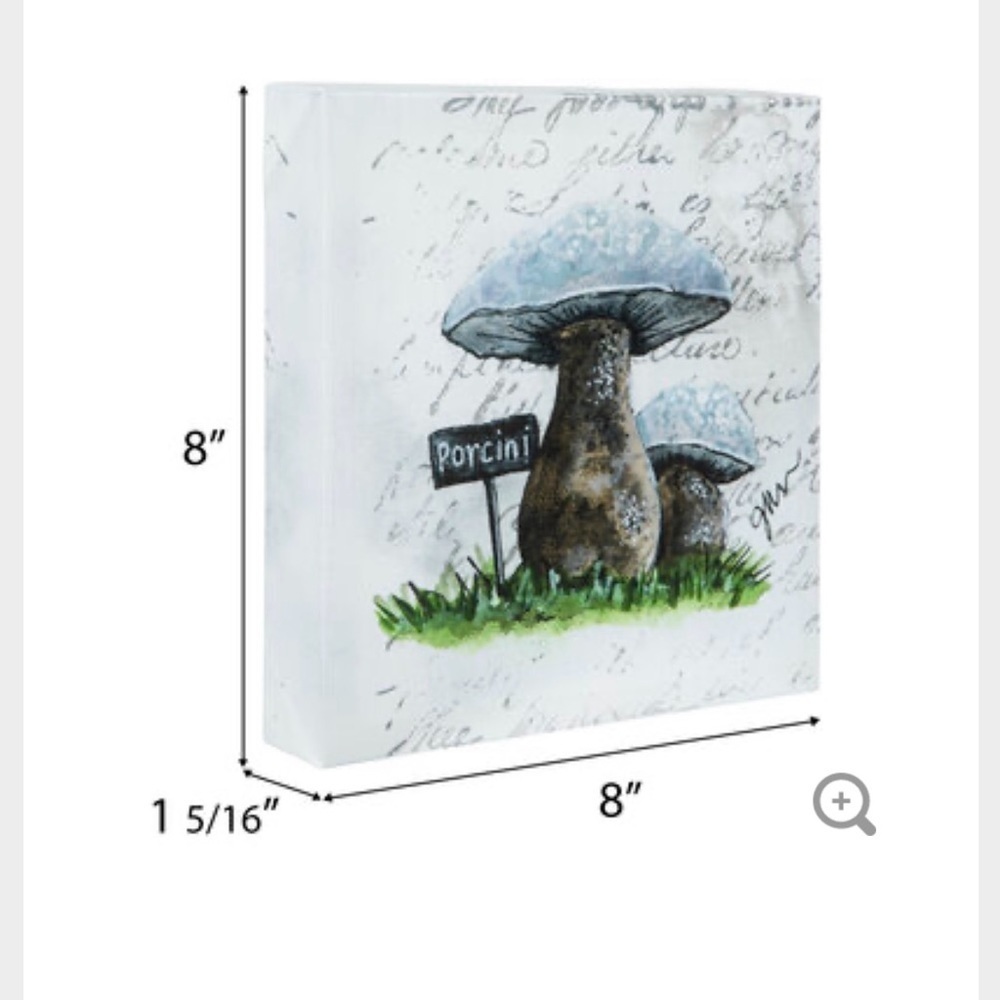 Porcini Mushroom Canvas Wall Decor, NWT - Picture 3 of 7